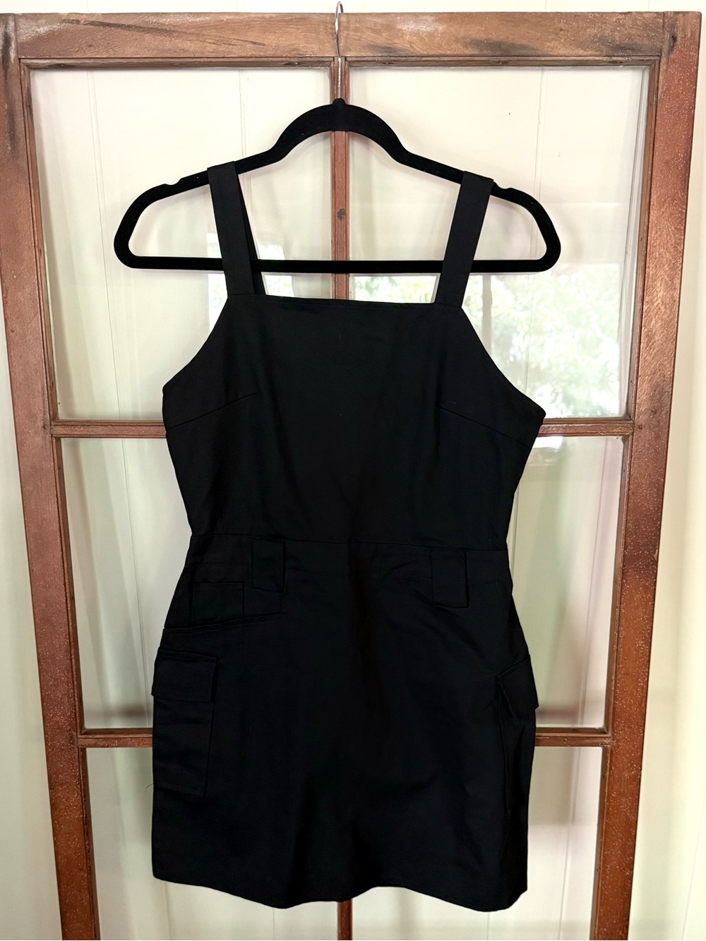 Missguided NWT Black Utility Sleeveless Mini Dress 100% Cotton Cargo Edgy - 6